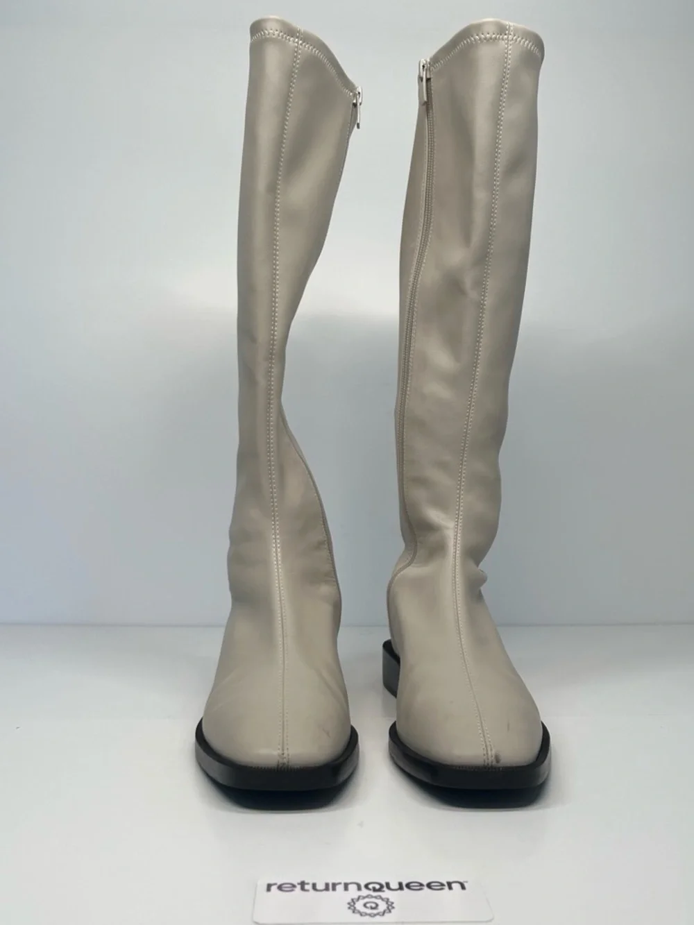 Charles & Keith Cream Over-the-Knee Boots
